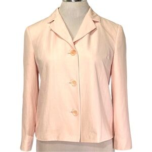 Silk Linen Blend Pink Blazer Jacket